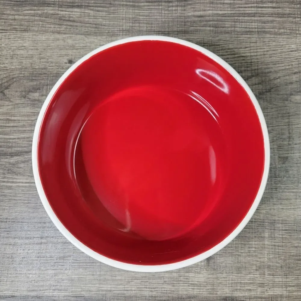 Rae Dunn Artisan Collection Farmhouse White And Red Deck The Paws Ceramic Dog...